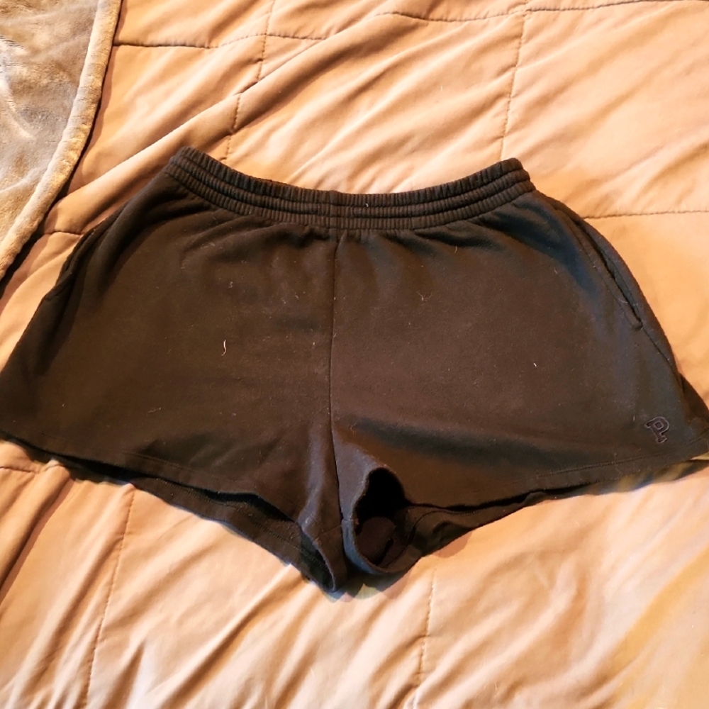 PINK Black Athletic Shorts, size Large